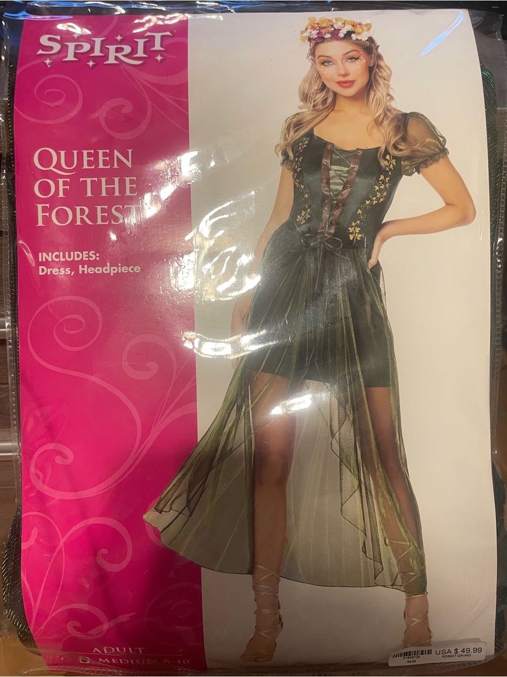 Queen of the Forest Green Dress with Headpiece